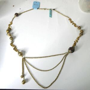 Marciano 42" Long Chain Multi Strand Beaded Rhinestone Charm Necklace NWT $78